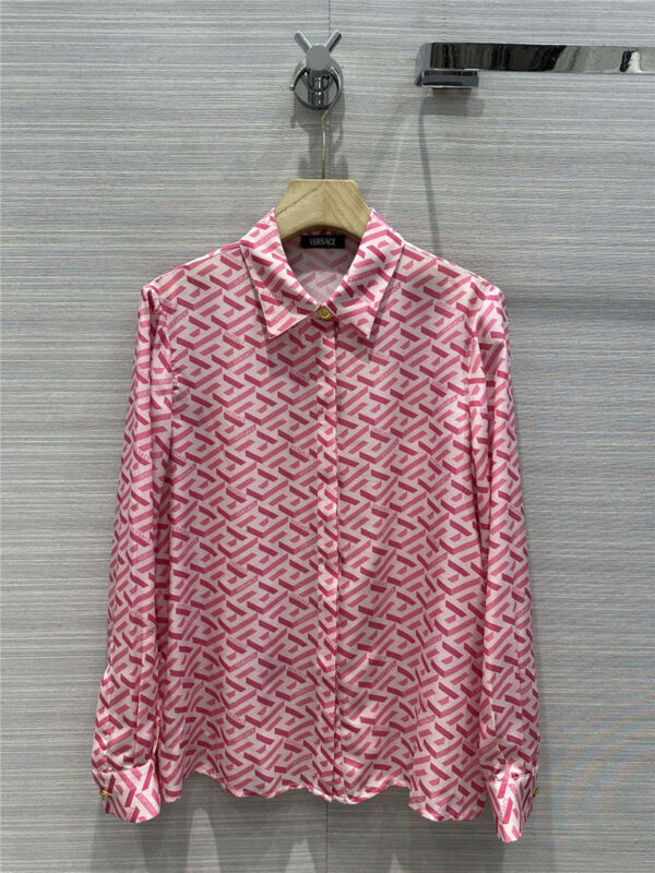 versace color printed silk shirt