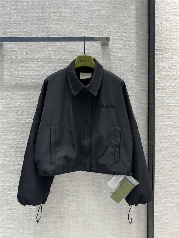 gucci drawstring zipper lapel jacket