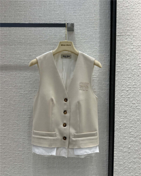 miumiu vertical striped suit vest