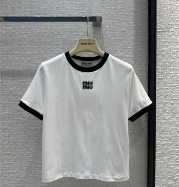miumiu letter patch embroidered short-sleeved T-shirt