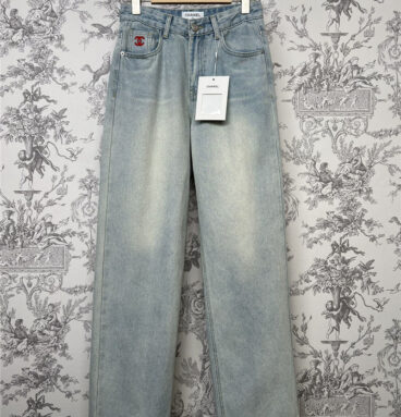 chanel new spring and summer denim straight pants