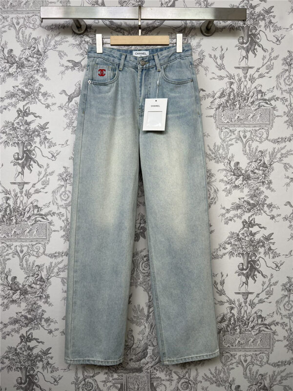 chanel new spring and summer denim straight pants