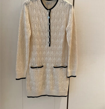 chanel new knitted hollow dress