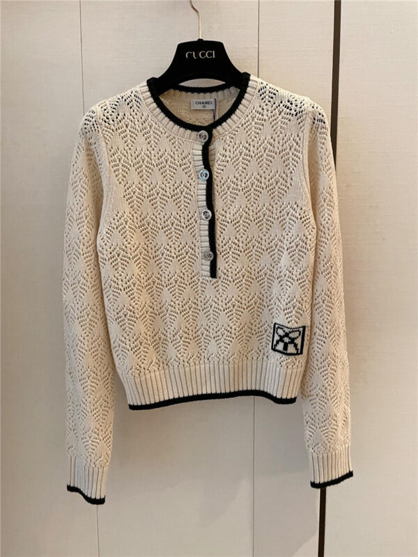 chanel new knitted hollow long sleeves