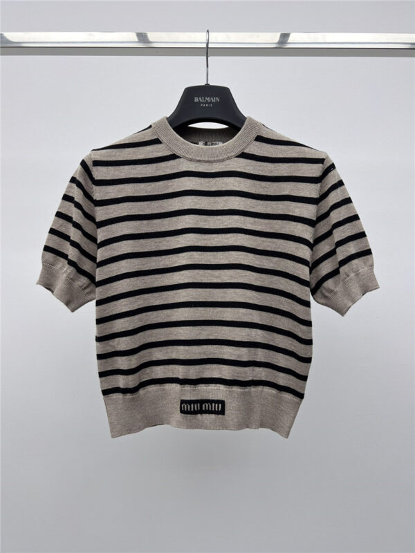 miumiu striped knitted short sleeves
