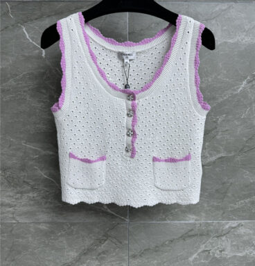 chanel hollow knitted vest