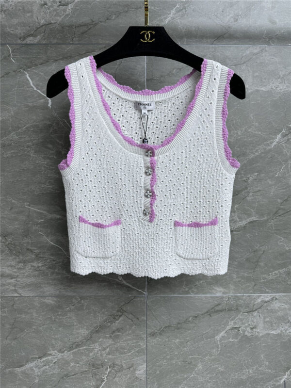 chanel hollow knitted vest