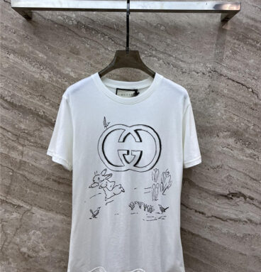 gucci logo short-sleeved crew neck T-shirt