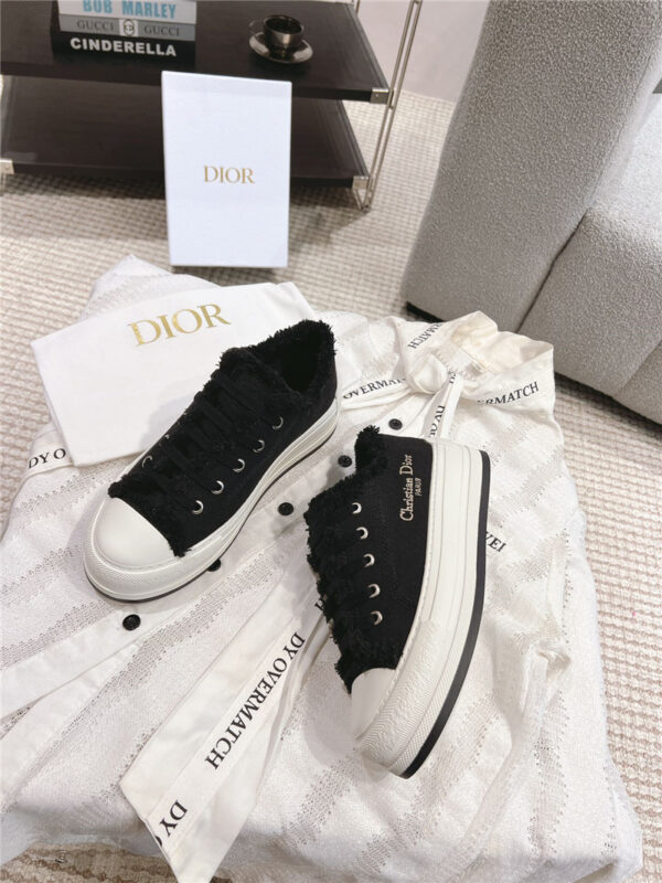 dior thick sole canvas shoes