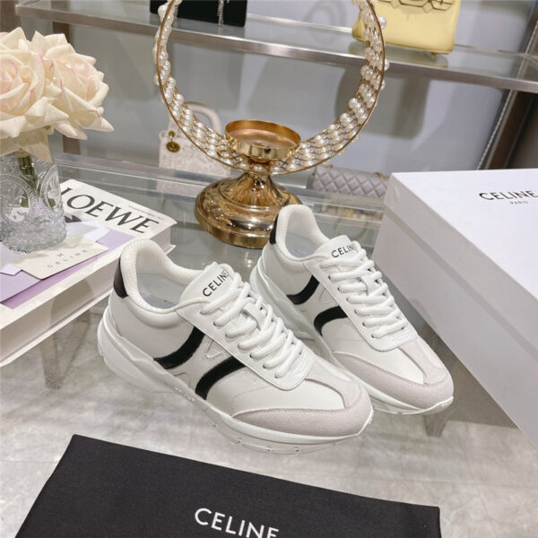celine logo lace-up casual sneakers for couples