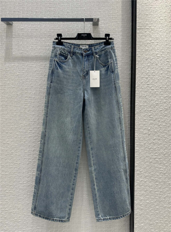 celine new side print straight jeans