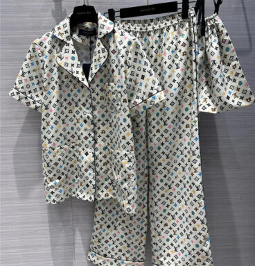 louis vuitton LV MONOGRAM printed pajama style suit