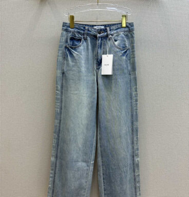 celine blue washed wide leg jeans