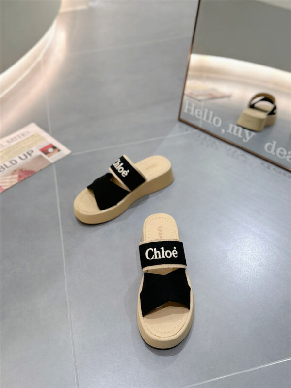 Chloé knitted + embroidered slippers