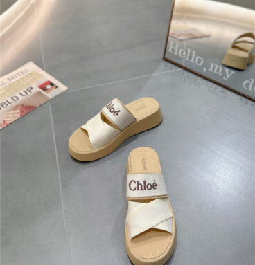 Chloé knitted + embroidered slippers