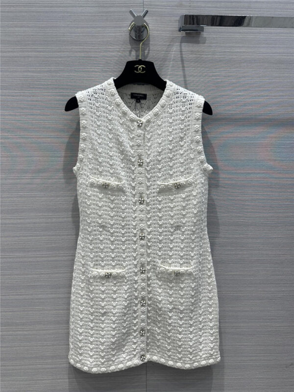 chanel hollow embossed woven tank top dress