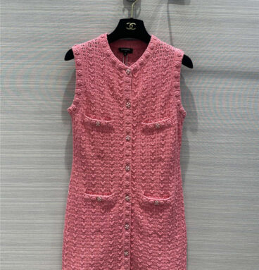 chanel hollow embossed woven tank top dress