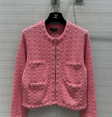 chanel hollow embossed braided cardigan