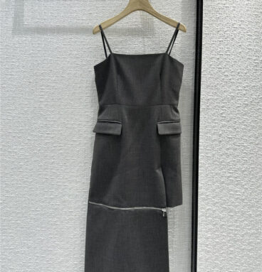 Alexander mcqueen premium gray zipper strap strapless skirt