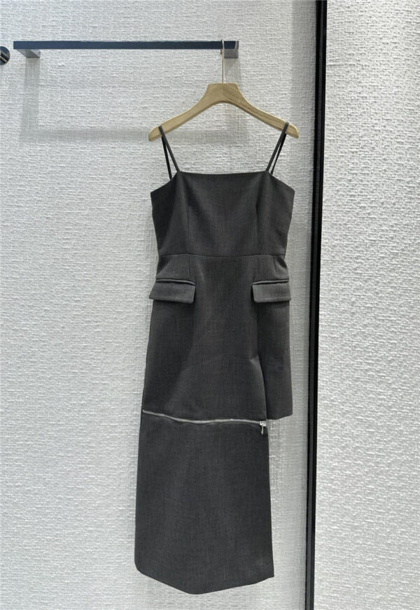 Alexander mcqueen premium gray zipper strap strapless skirt