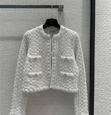 chanel heavy craft hollow embossed braided cardigan