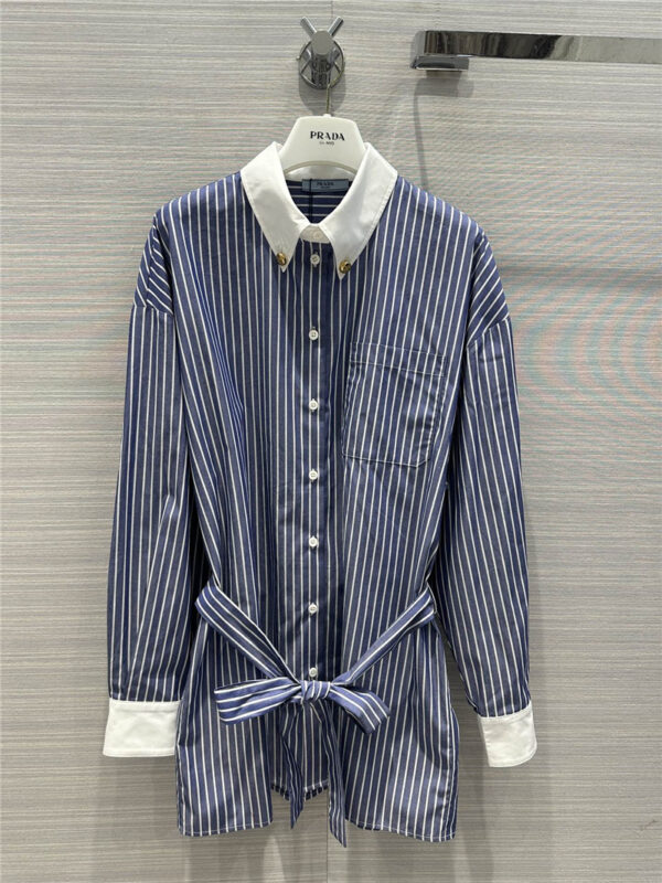 prada retro style striped large shirt
