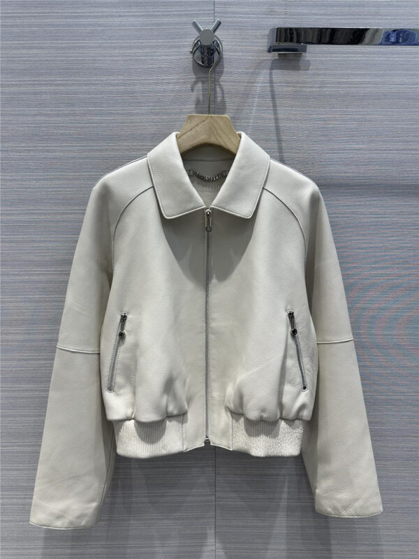 Hermès premium fine-grained lambskin lapel jacket