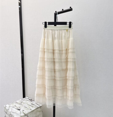 miumiu new heavy layered mesh skirt