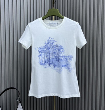 dior embroidered printed T-shirt