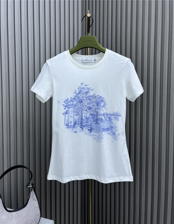 dior embroidered printed T-shirt