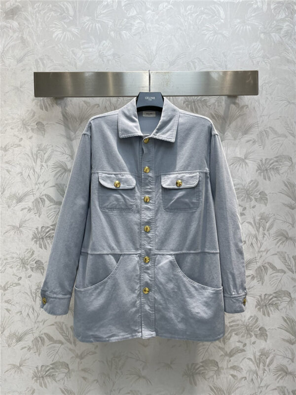 celine vintage corduroy shirt jacket