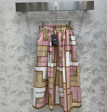 fendi color block double F skirt