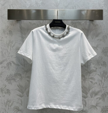 valentino diamond collar short-sleeved T-shirt