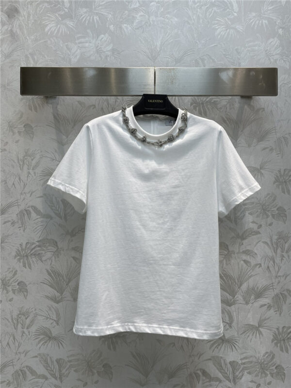 valentino diamond collar short-sleeved T-shirt