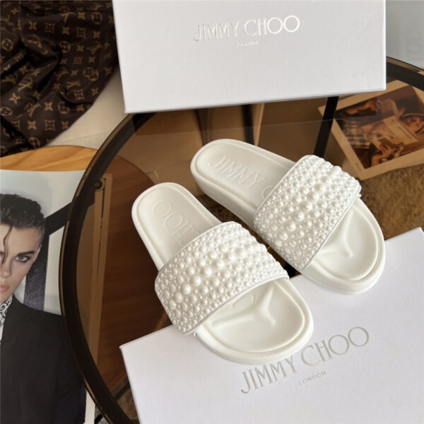 Jimmy Choo pearl slippers