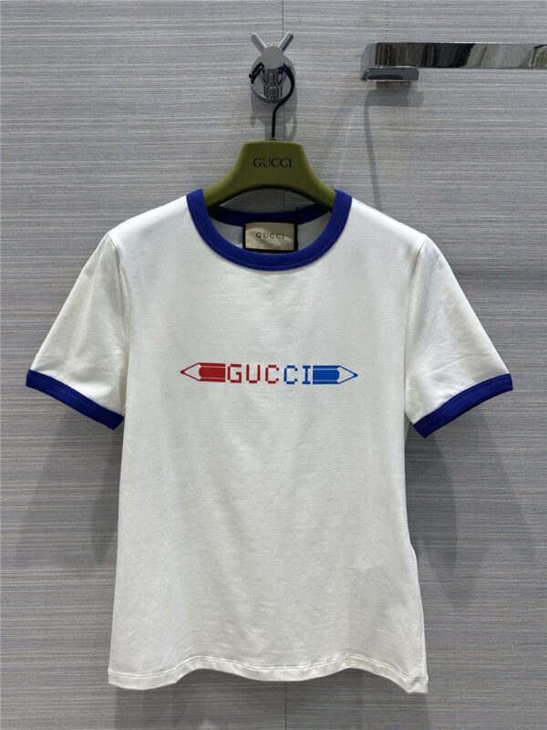 gucci pencil letter print graphic cotton T-shirt