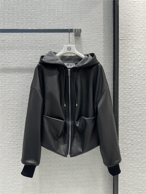 loewe hooded leather jacket