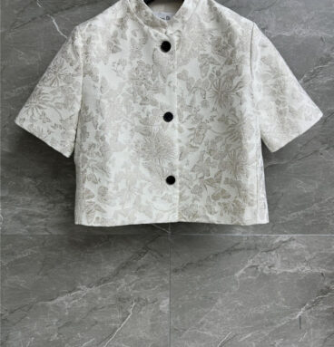 dior butterfly jacquard short-sleeved jacket