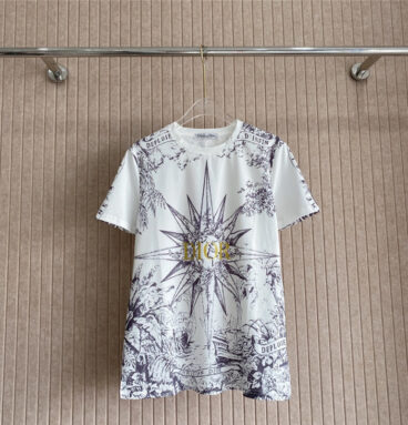 dior contrast print short-sleeved T-shirt