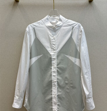 fendi fake two piece offset printed pattern stand collar shirt