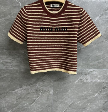 miumiu striped knitted short sleeves