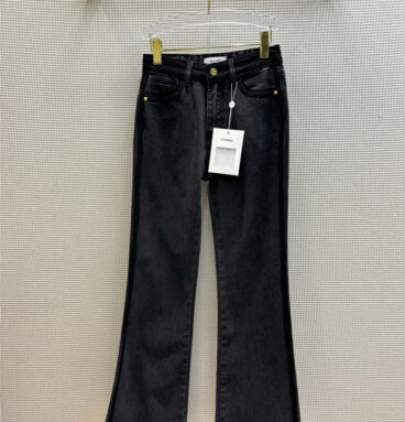chanel vintage graphite gray bootcut jeans