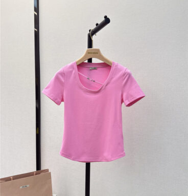 miumiu slim fit U-neck T-shirt