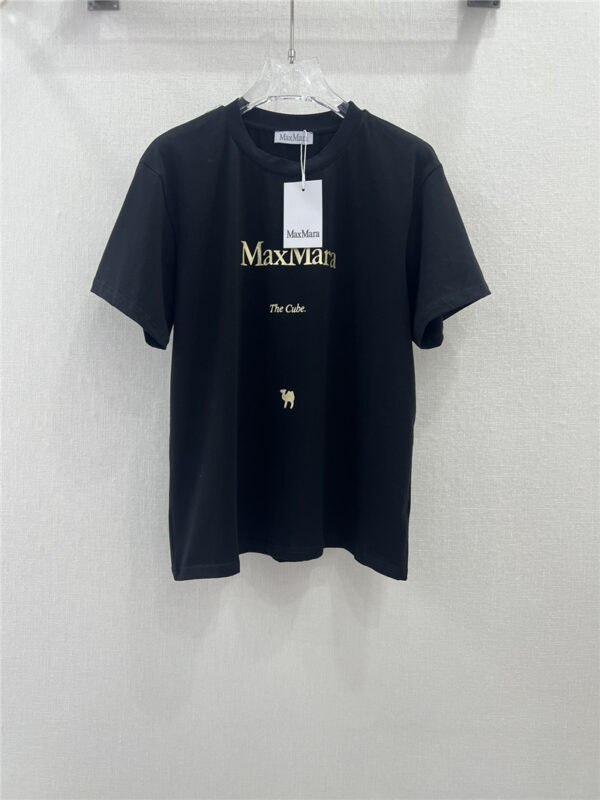MaxMara gold lettering printed front and back T-shirt