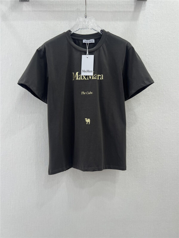 MaxMara gold lettering printed front and back T-shirt