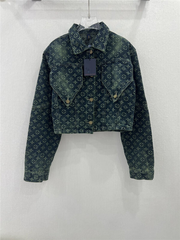 louis vuitton LV new jacquard all-over printed denim jacket