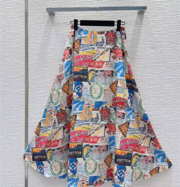 Louis Vuitton LV Elysee Palace printed long skirt