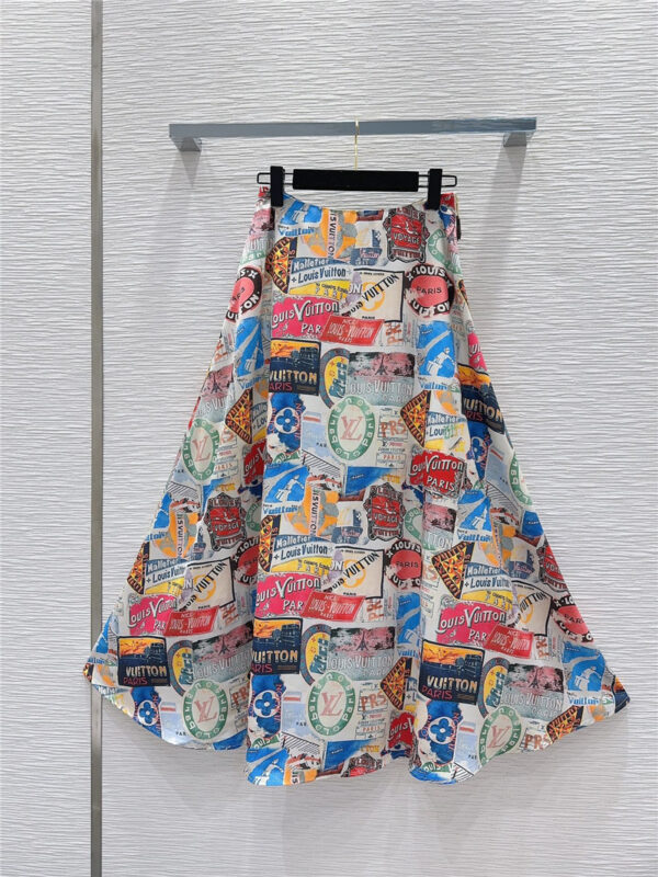 Louis Vuitton LV Elysee Palace printed long skirt