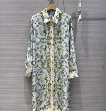 tory burch French style printed silk dress
