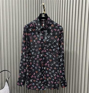 chanel see-through printed shirt